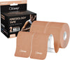 CKeep Kinesiology Tape 2 Rolls, Cotton Elastic Premium Athletic Tape, 33 ft 40 Precut Strips in Total